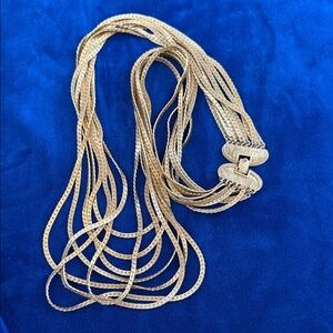 Monet Runway Multi-Strand Gold-Tone Braided Chain Necklace